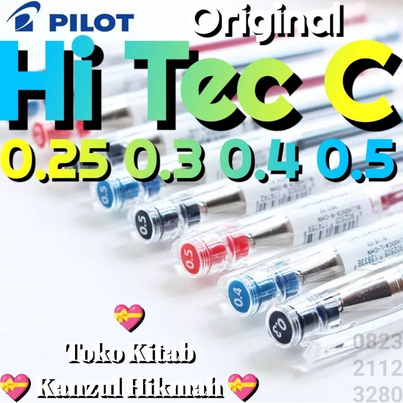 

KH3PHC 1 PCS PEN PENA PULPEN PILOT HITECH HITEC HI TECH TEC C 0.25 0.3 0.4 0.5 BLACK RED BLUE GREEN PINK ORANGE VIOLET LIGHT BLUE BROWN & REFILL - KANZUL HIKMAH