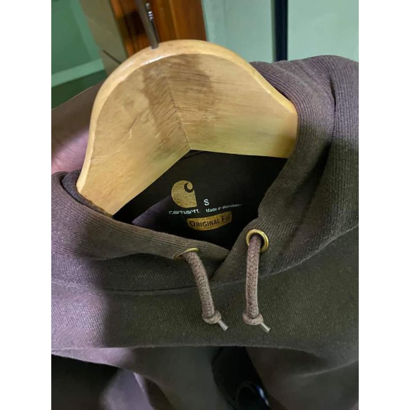 Hoodie Carhatt Spellout Dark Brown
