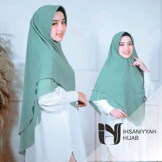 Hijab Instan Lancip Jumbo 2 Layer Ceruty Babydoll Khimar Lancip Jumbo