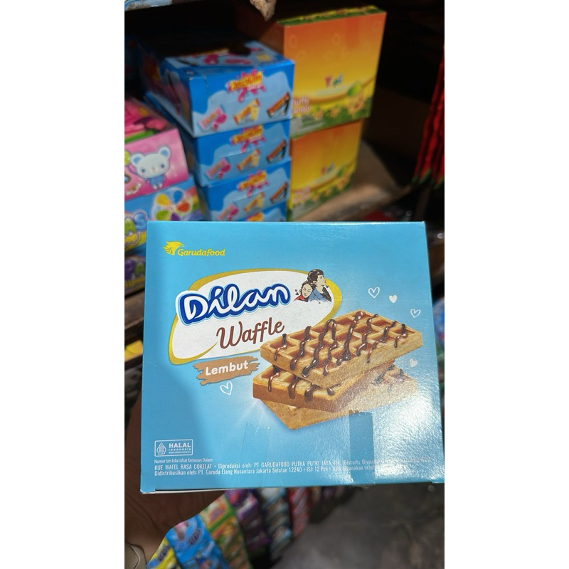 

Dilan Waffle Kue Wafel Rasa Cokelat 12 Pcs x 16 Gr