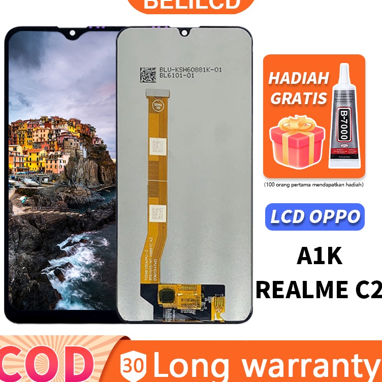 KODE P26E ORIGINAL LCD Realme C2 OPPO A1K Fullset Touchscreen ORI Touch Screen Bagian Digitizer Laya