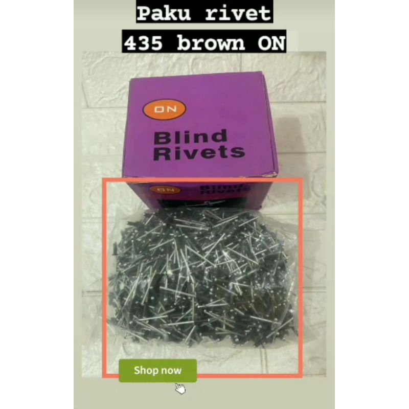 Paku Rivet 435 Warna Putih Hitam dan Coklat