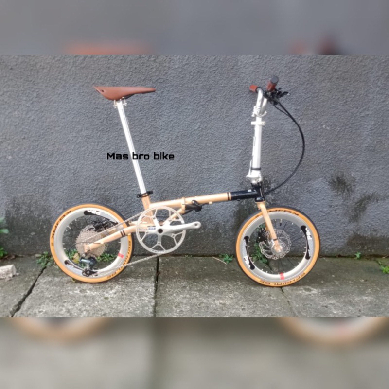 sepeda lipat fnhon gust 16 plus discbrake new rakit part silver bisa custom