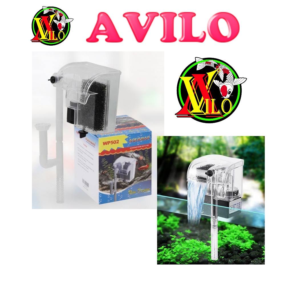 avilo pompa mesin filter gantung aquarium kecil hang on wp hf 801 aquaman