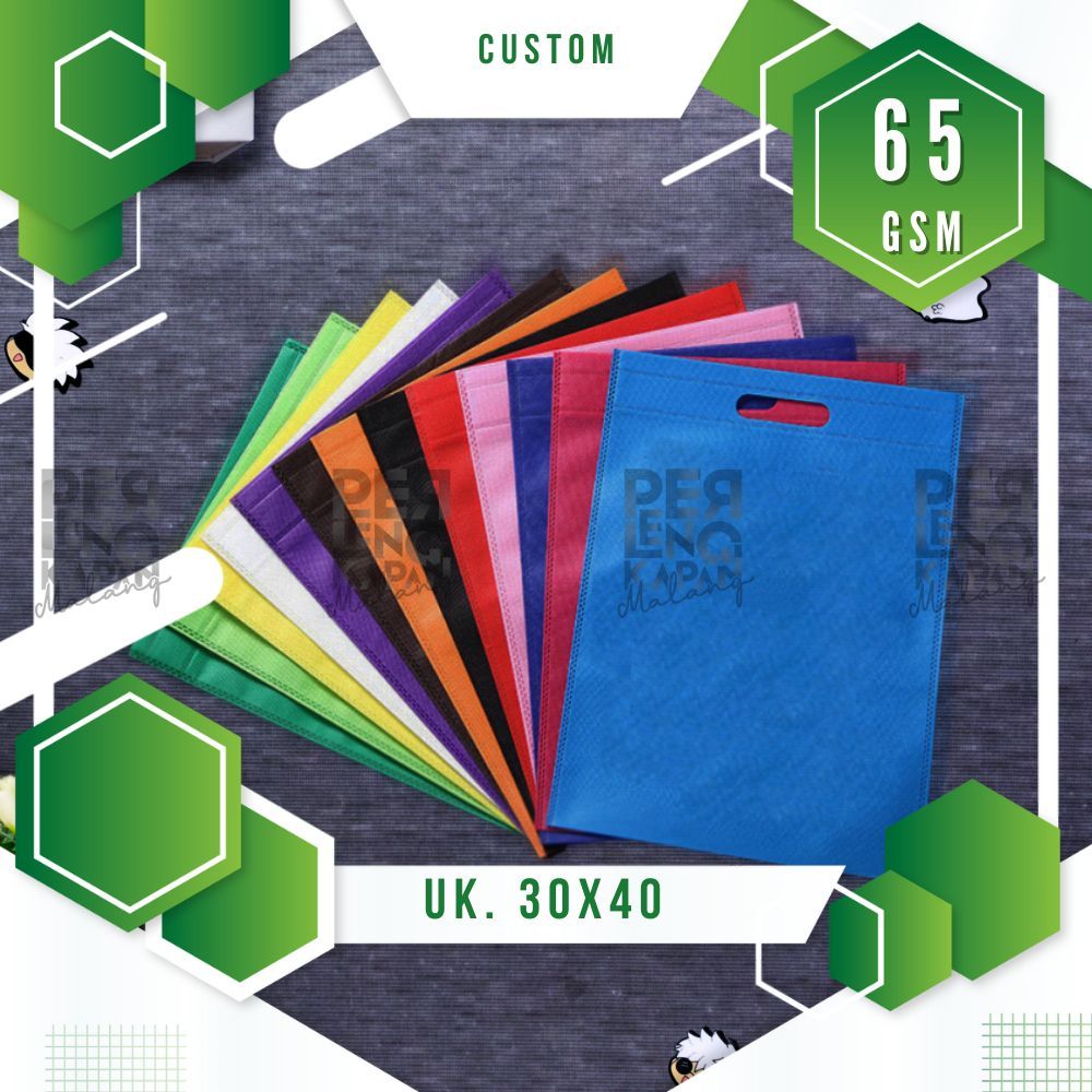 

Tas Spunbond Oval Uk 30x40 Goodybag Laken Ekonomis Polos Tebal 65 GSM CUSTOM