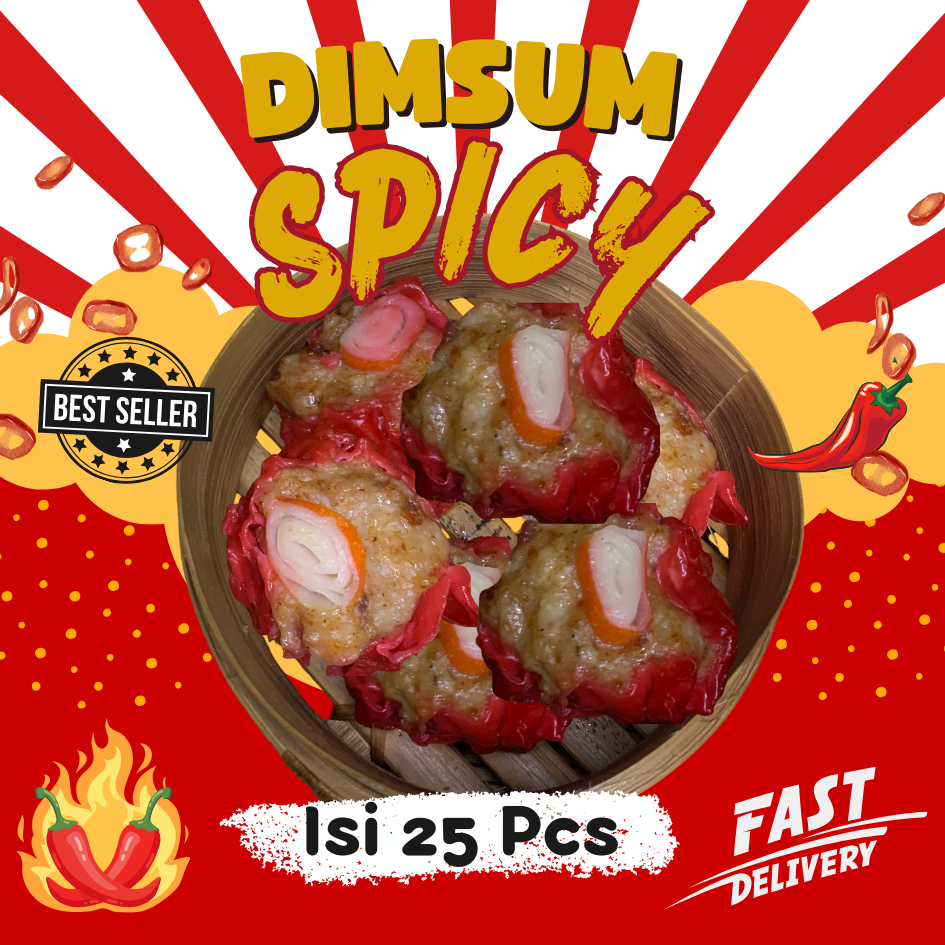 

Dimsum Spicy Isi 25 PCS Frozen & Premium Free Saus Merah & Lada Hitam