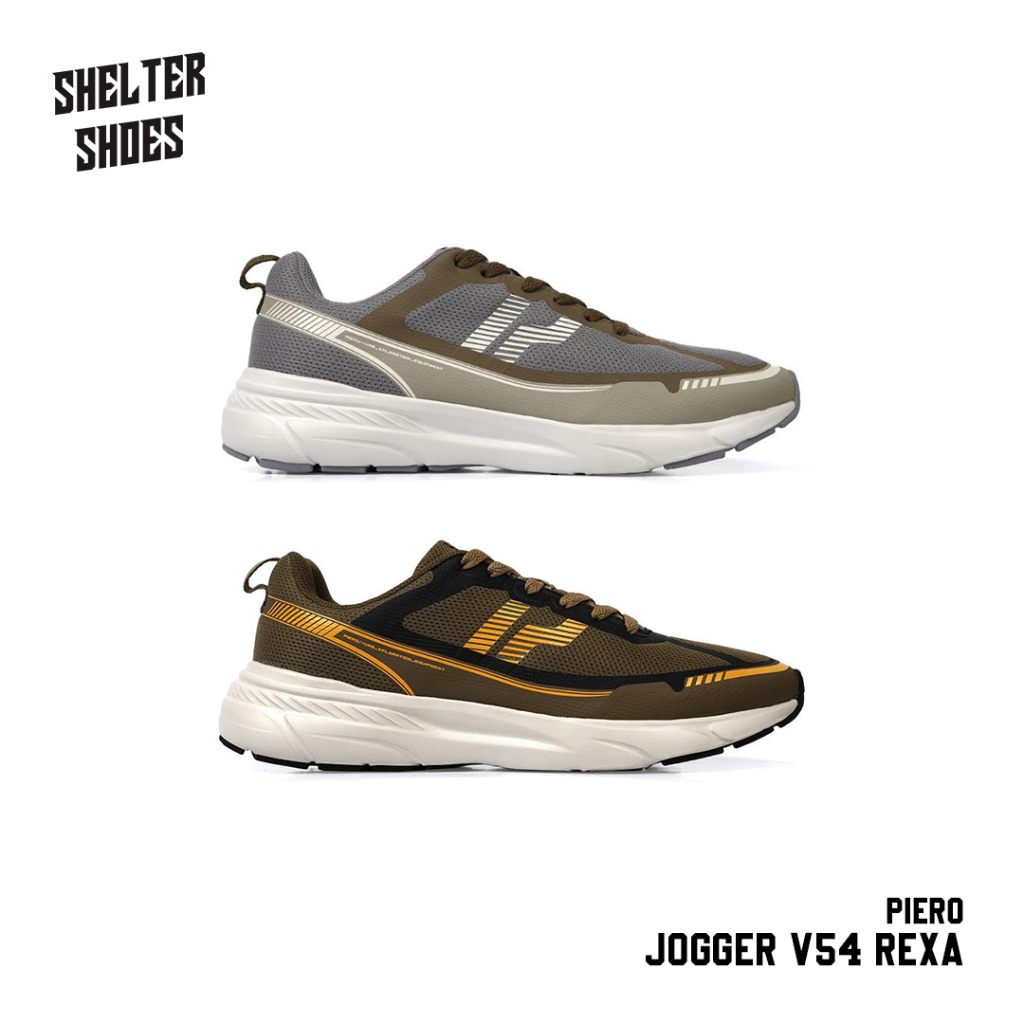 SEPATU PIERO JOGGER V54 REXA 2 WARNA PRM EXP KHAKI OLIVE BURGUNDY GULL GREY BLACK BRICK YEAR 8 MIST 