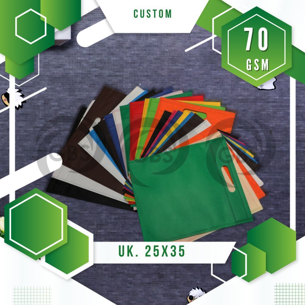 

Tas Spunbond Oval Uk 25x35 Goodybag Laken Ekonomis Polos Tebal 65GSM CUSTOM
