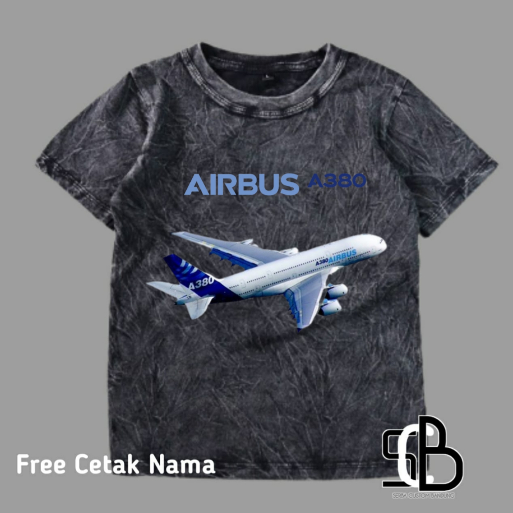 KAOS ATASAN ANAK PESAWAT AIRBUS A330 WASHED PREMIUM