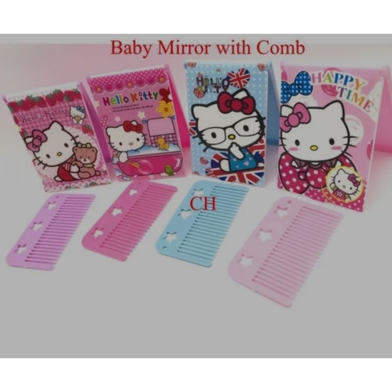 TNstore_Cermin Lipat + Sisir Persegi Karakter Hello Kitty