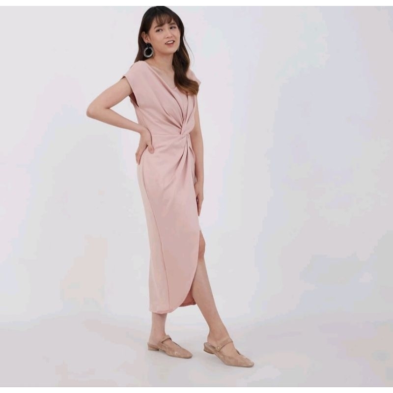 Sorabel - Caduray Plain Knot Dress,mini dress cantik- baju party