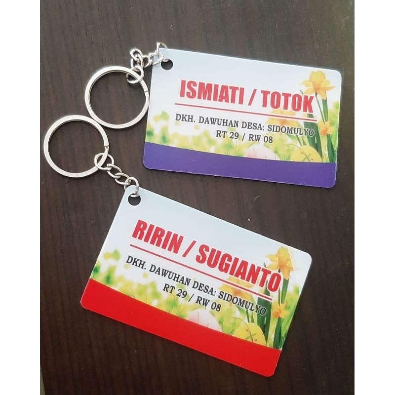 Gantungan Kunci Nama Custom -spt KTP-Gantungan tas - bahan PVC //ID Card
