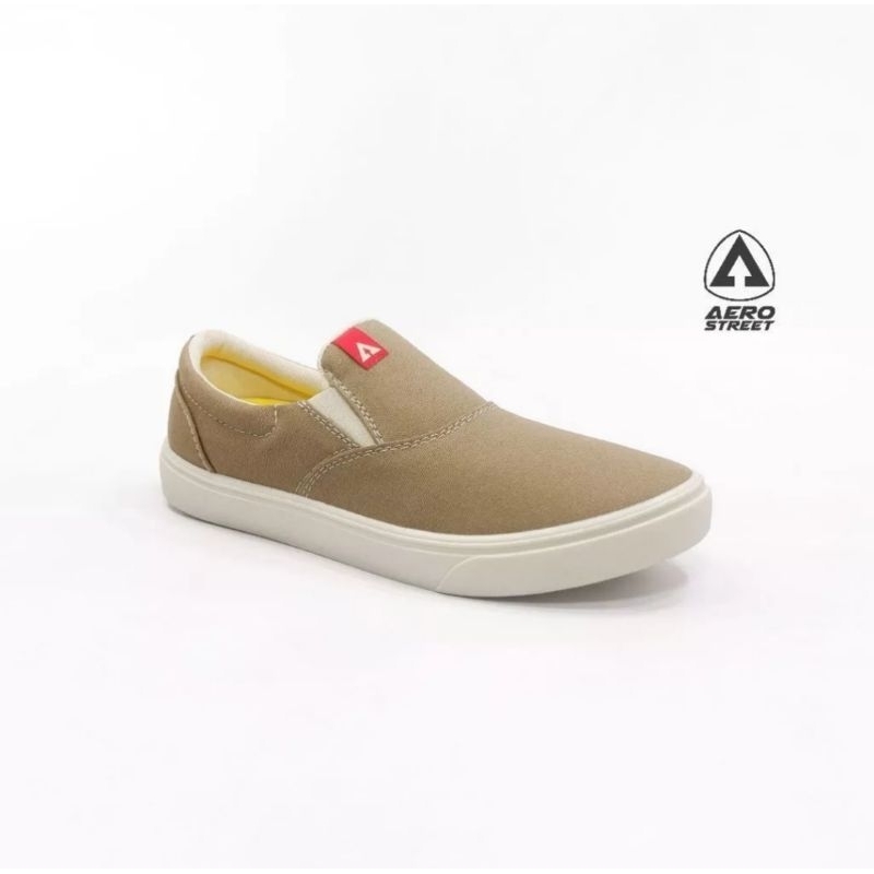 Aerostreet Comfy Natural Khaki - Sepatu slip on pria wanita