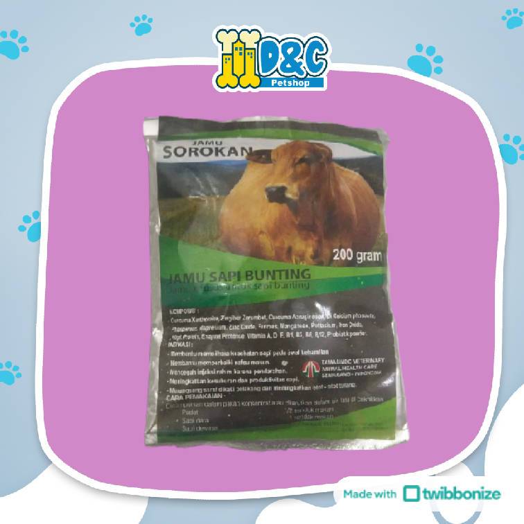 SOROKAN JAMU SAPI HAMIL 200GR - SERBUK HERBAL PENAMBAH NAFSU MAKAN DAYA TAHAN TUBUH KUAT DI AWAL KEH