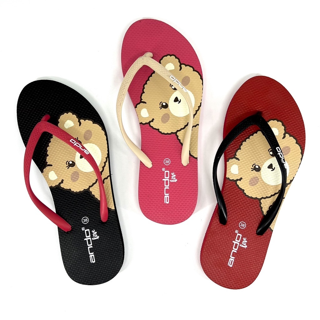 SANDAL ANDO COCO BEAR WANITA - SANDAL JEPIT CEWEK MOTIF BERUANG