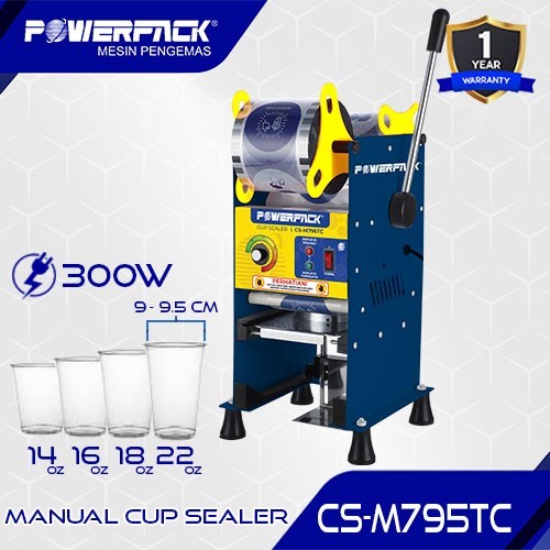 POWERPACK Manual Cup Sealer CS-M795TC / Mesin Segel Gelas Plastik Manual