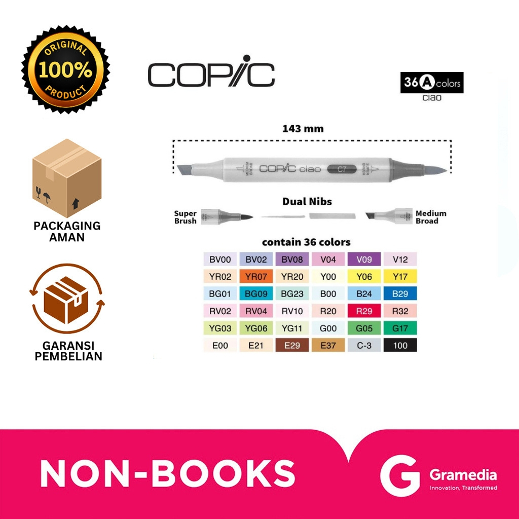 

Gramedia Bali - MNH-COPIC CIAO 36 COLOR SET A