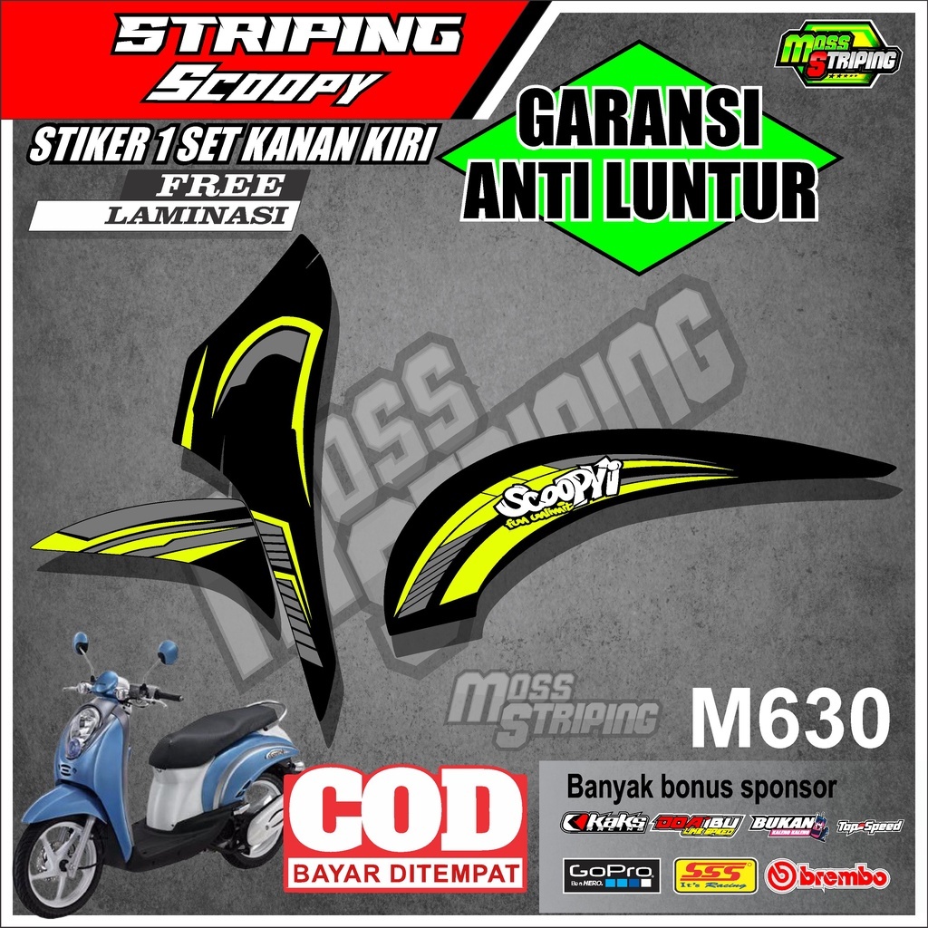 STIKER STRIPING MOTOR SCOOPY KARBU CARBU THN 2010 2011 2012 2013 M630 STICKER SETRIPING SETRIP STRIP