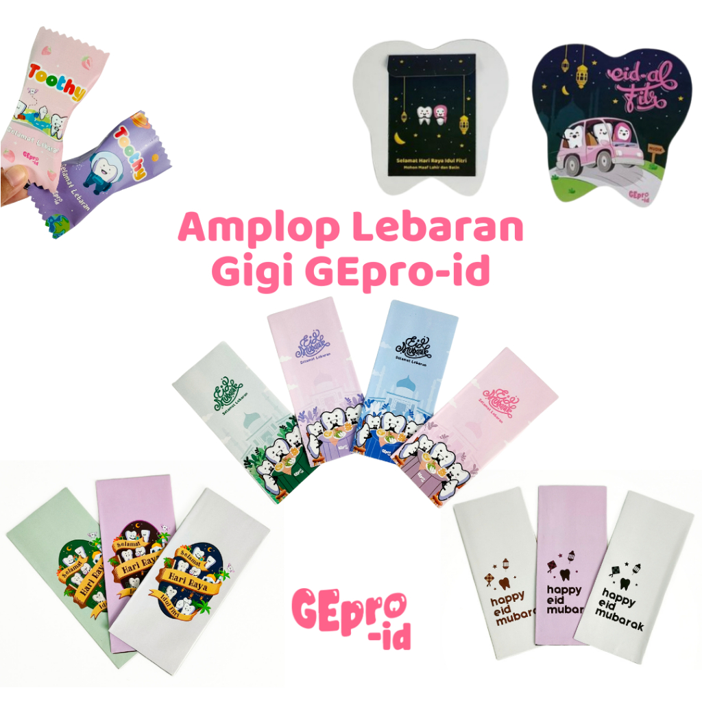 

￼Amplop Angpao Gigi Lebaran Idul Fitri Eid Al Fitr Unik Lucu Aesthetic Permen Panjang Cutting Desain Gepro THR Klinik Dokter Gigi Dentist Envelope