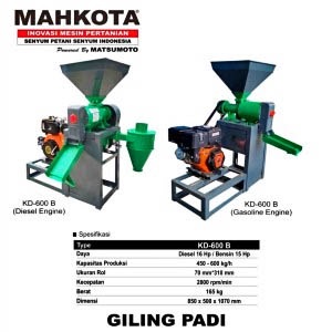 (KD-600B MAHKOTA) Mesin Gilingan Padi KD600B MAHKOTA / Rice Mill Mesin Giling Padi Penepung Selep Sl