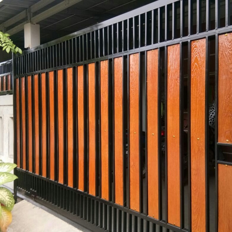 pintu pagar grc motif kayu