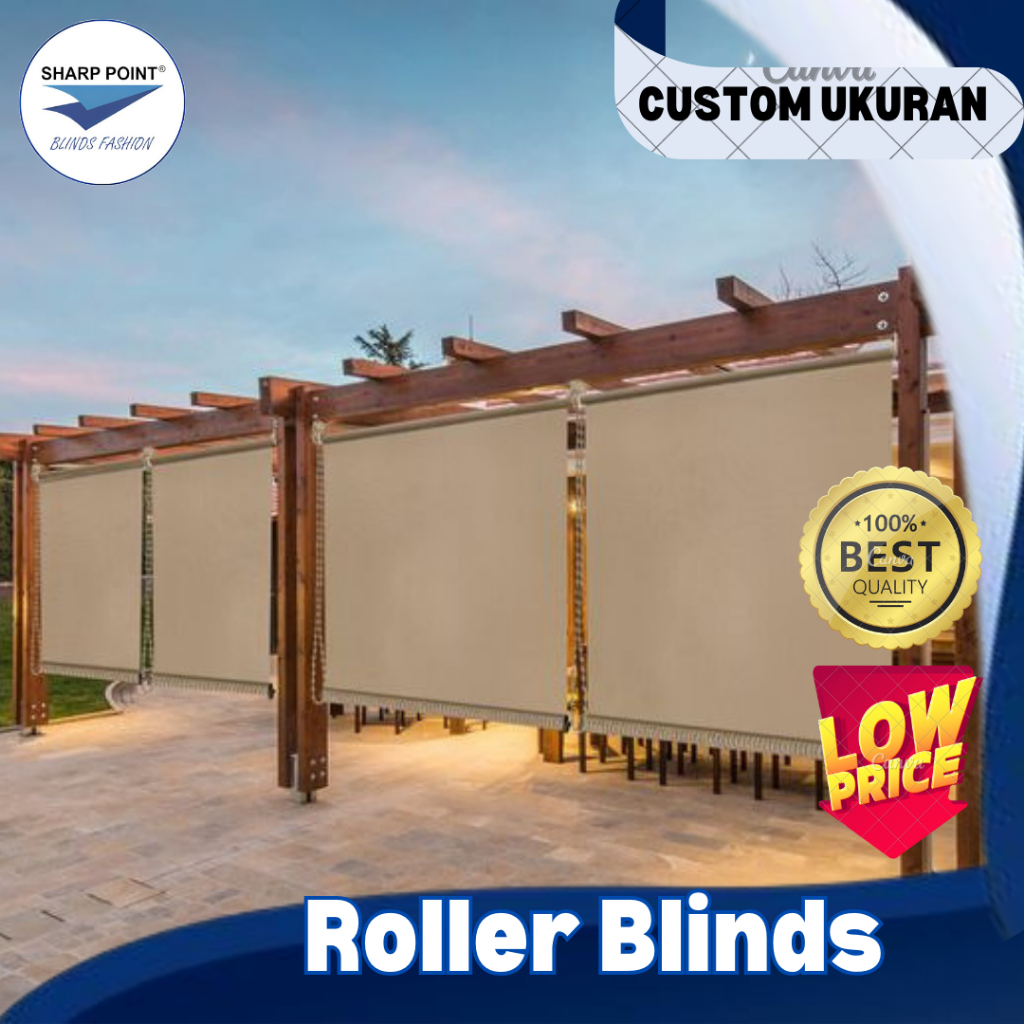 Sharp Point ROLLER BLIND SUNSCREEN OUTDOOR 1 - Tirai Outdoor - CHAIN 38mm - TIRAI GULUNG JENDELA