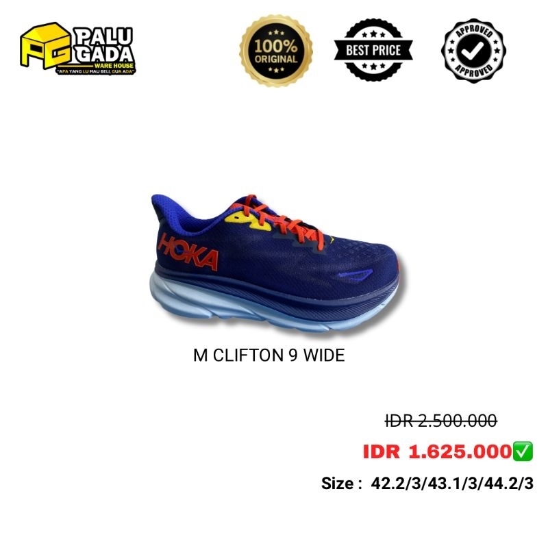 M CLIFTON 9 WIDE (CUCI GUDANG)