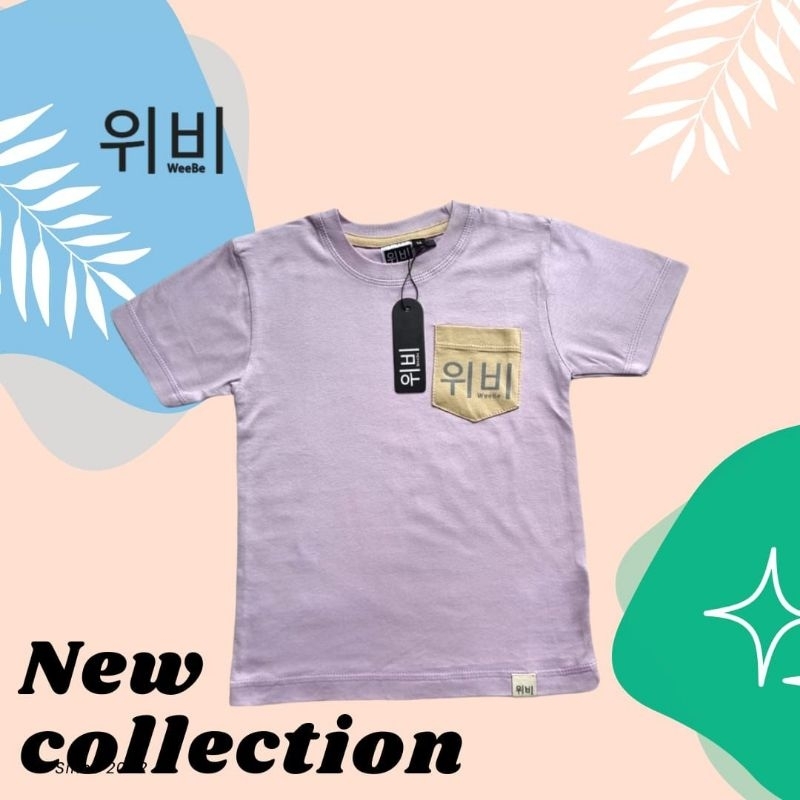 Kaos anak polos ungu saku atasan anak