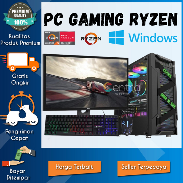 PC RAKITAN GAMING AMD RYZEN 5 5600G/16GB DDR4/Radeon Vega 7/HDD 1TB Cpu Murah Komputer Computer Set