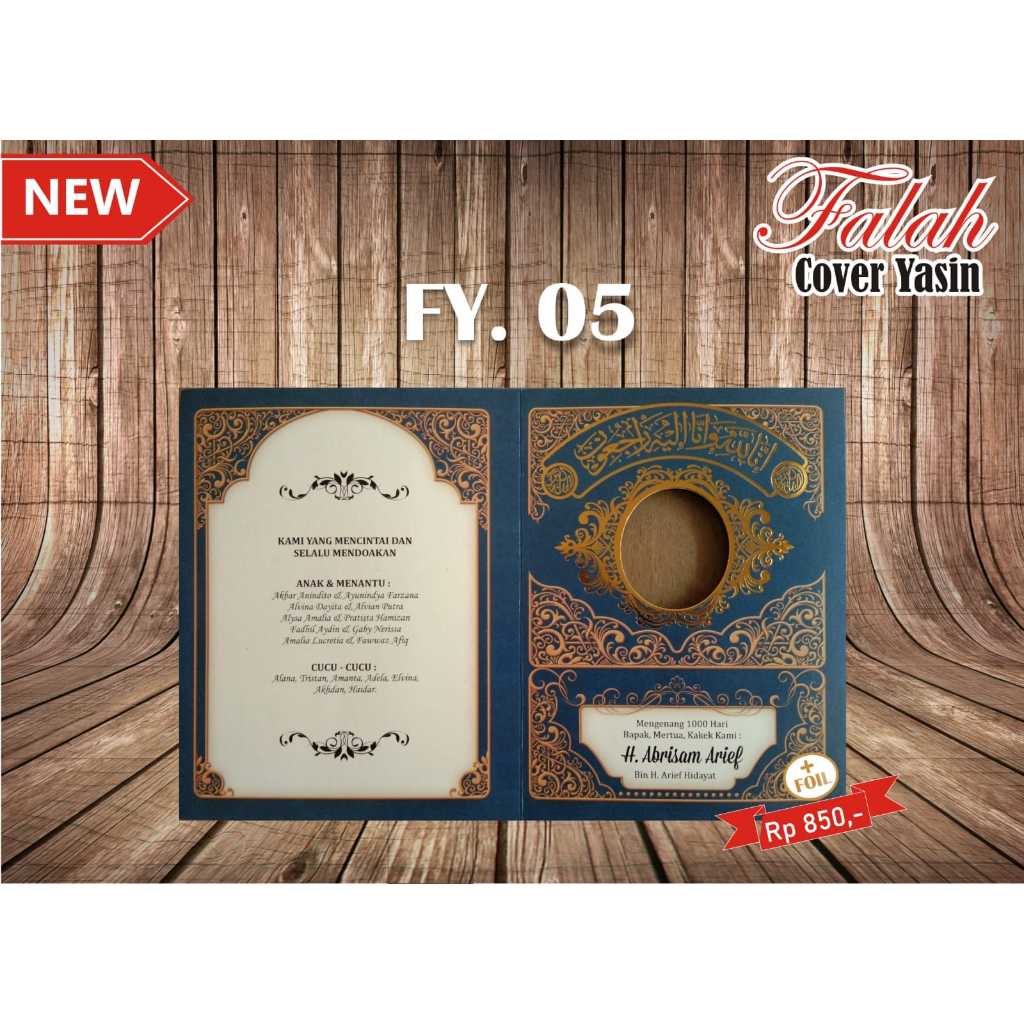 

Cover Yasin / Sampul Buku Yasin Falah 05 Dengan Foil Emas Harga Murah