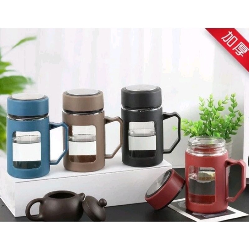 MUG JAR KACA WARNA 500ML/GELAS KACA KACA/SOUVENIR GELAS/BOTOL MINUM KACA 500ML