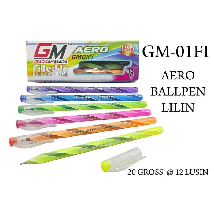 

Bolpoin/Pulpen Motif Lilin/Ulir GM AERO GM01Fi (1 LUSIN ISI 12 PCS)