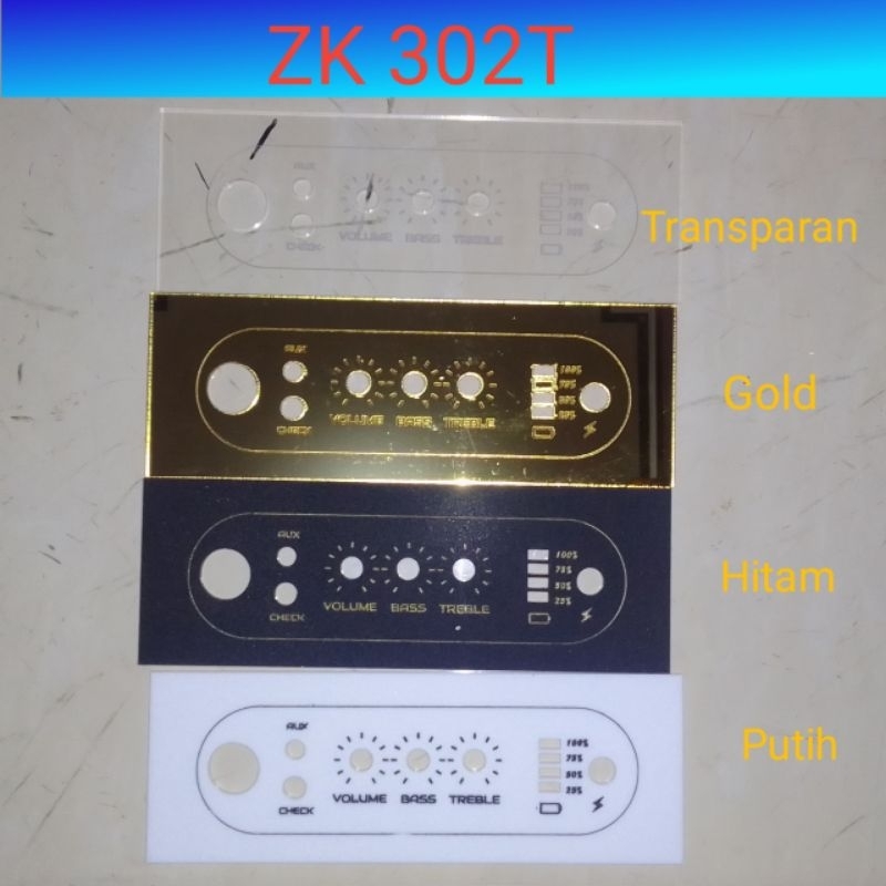 Panel tonecontrol akrilik wuzhi ZK 302T