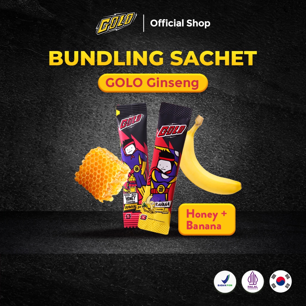 

Terbaru 1212 GOLO Ginseng Honey Banana 2 Sachet