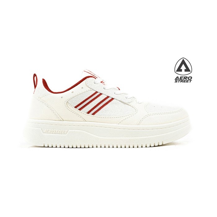 Aerostreet 37-44 Oxford Natural Natural Merah - Sepatu Sneakers