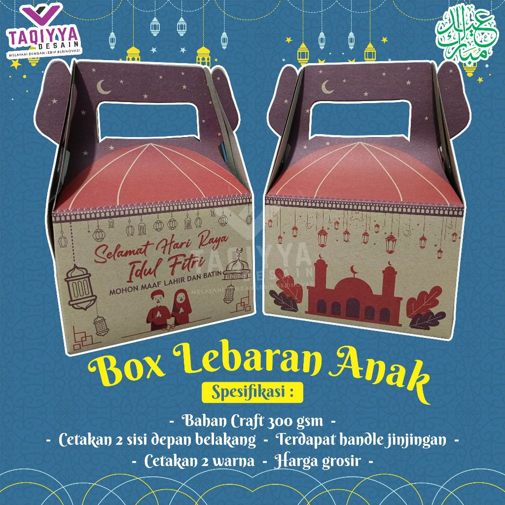 

Gable Box Lebaran / Box Lebaran Anak / Box Lebaran / Box Hampers Idul Fitri / Snack Box Anak Merah