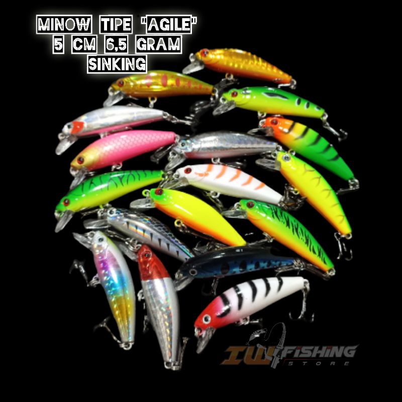 lure minnow minow 5 cm 6,5 gram sinking ul atau ultralight umpan pancing murah meriah bagus