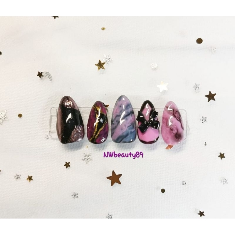 Kuku Palsu/ Kuku Palsu Marble/Marble Nail/Press On Nail/ Handmade/ Custom Press On Nail/ Custom Nail