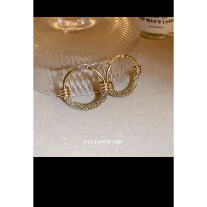 【BOBOCLUB】Anting Panjang Bulat/Anting Baja Titanium Wanita/Anting Emas Muda Anti Pudar Asli/Anting G