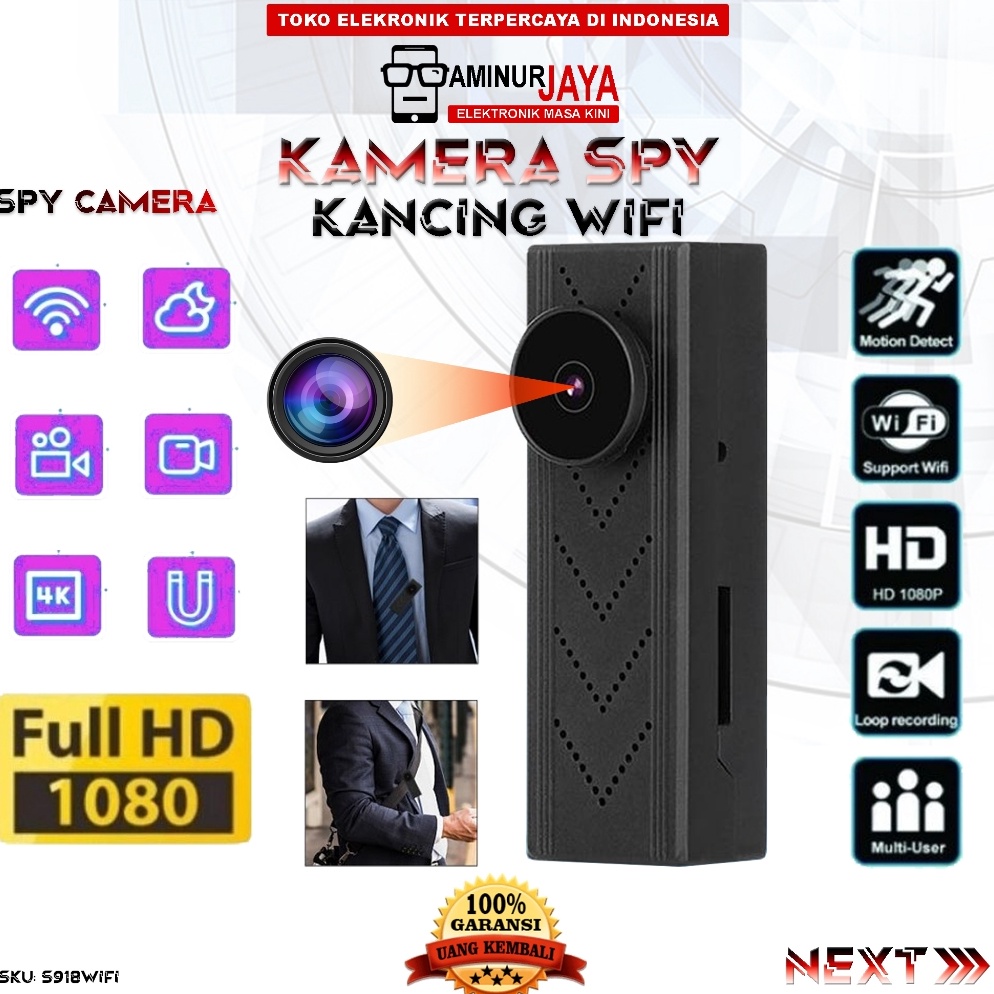 ART K65Z Kamera Spy Cam Kancing Wifi Ori Hidden Camera Mini Tersembunyi Lens Camera Model Button Kan