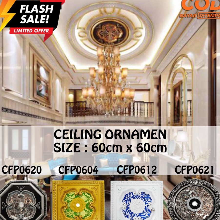 Terlaku COD ORNAMEN LAMPU PLAFON PVC PANEL Minimalis  Ornamen Plafon PVC 6 x 6 cm Lampu Plafon Gypsu