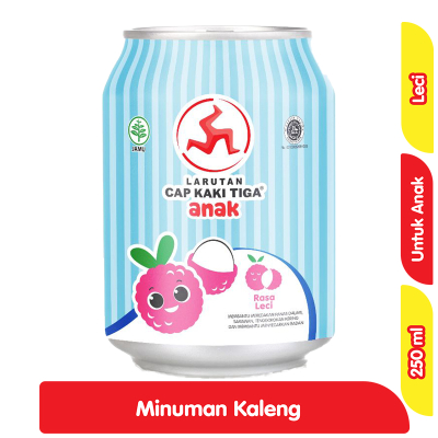 

Cap Kaki Tiga Anak Larutan Penyegar Leci Kaleng 250 ml