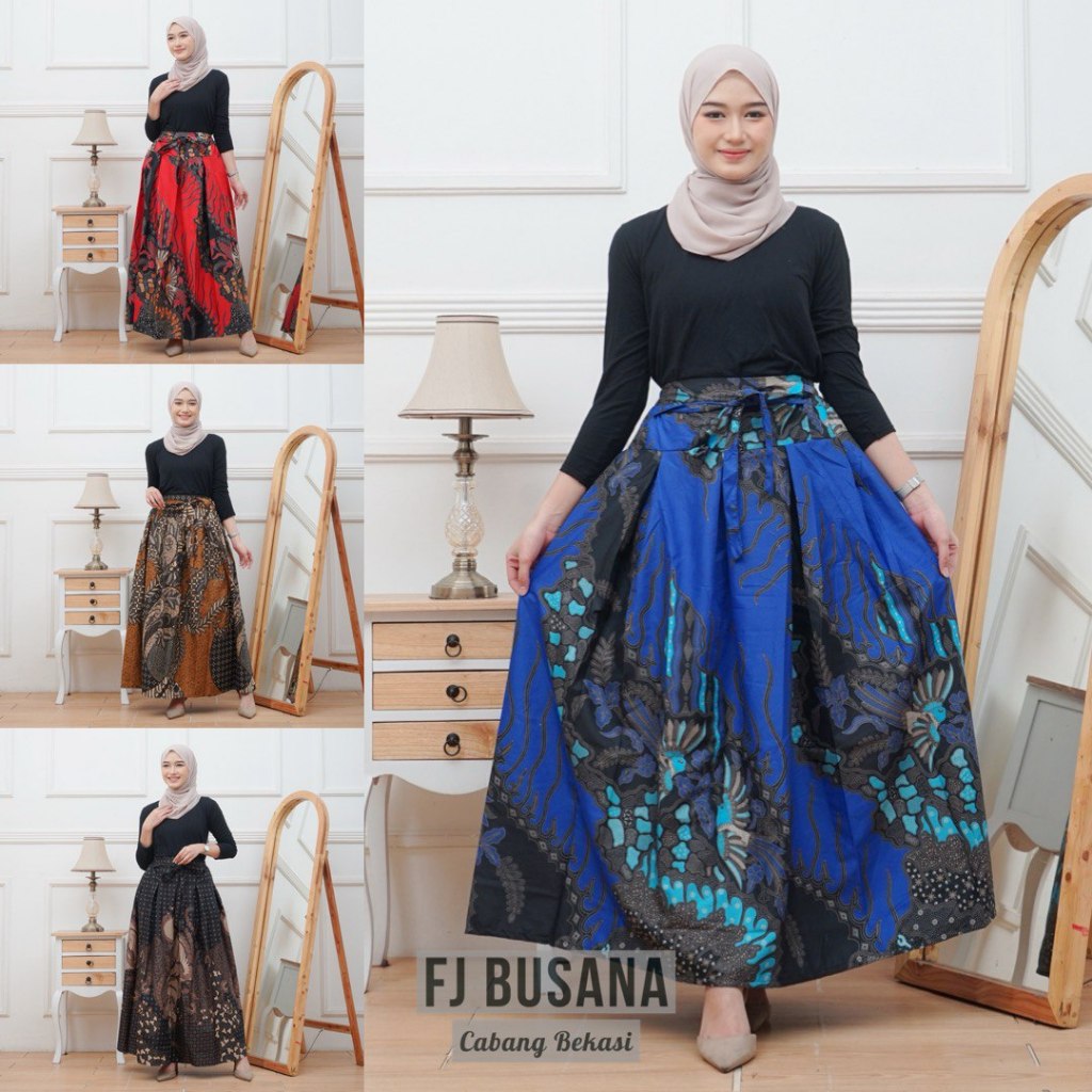 rok panjang wanita kekinian fashion muslim / rok panjang payung / rok panjang batik modern FJBUSANA