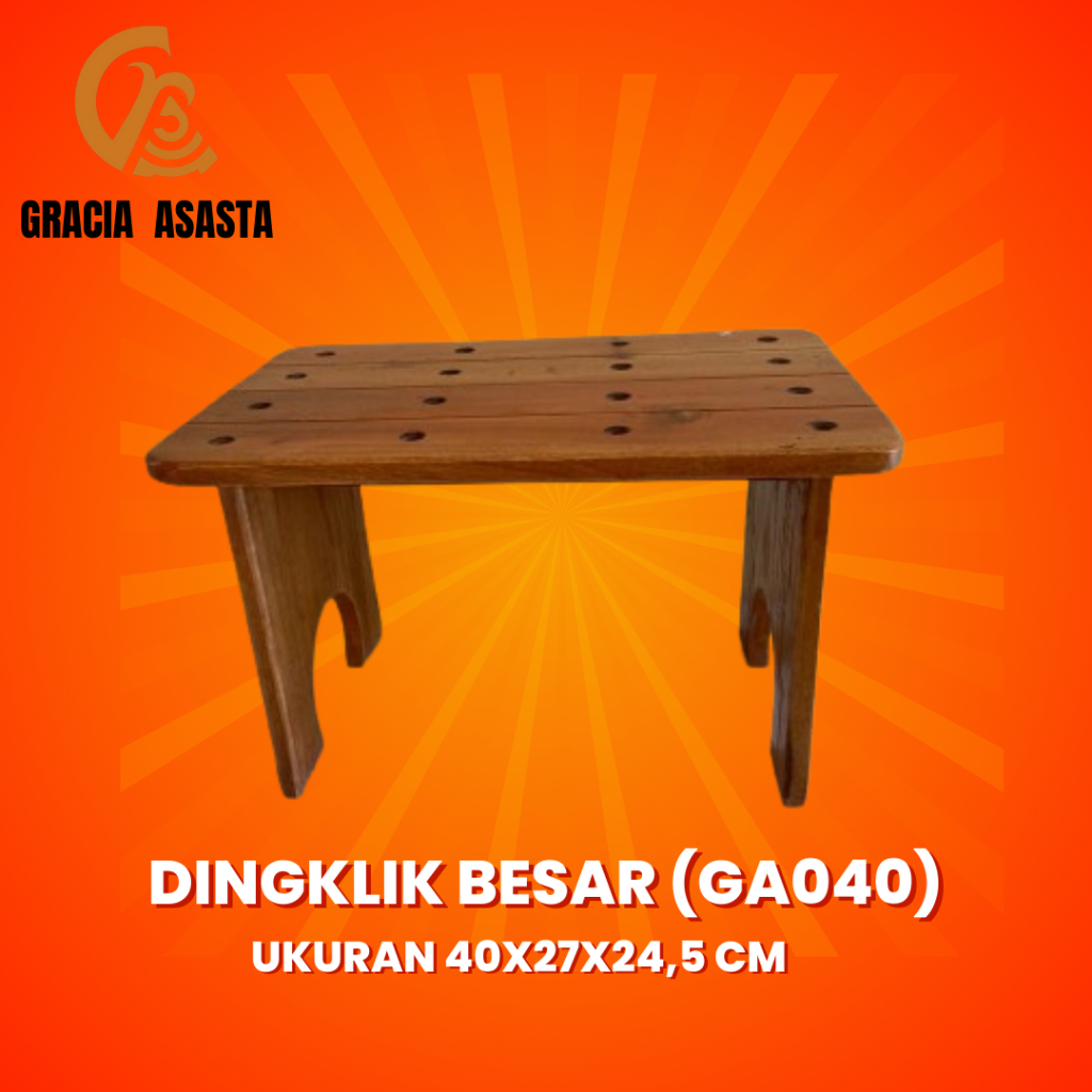 Dingklik Kayu Besar / Kursi Jongkok Kayu Besar