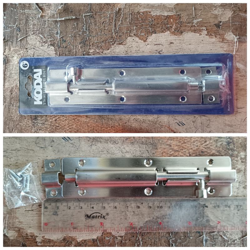 Kunci slot Gerendel 6" Inch Gerendel Pintu Panjang Stainless Steel
