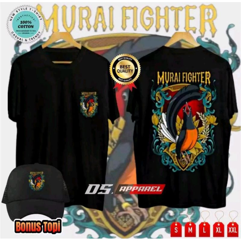 KAOS MURAI BATU FIGHTER SABLON DTF FREE TOPI