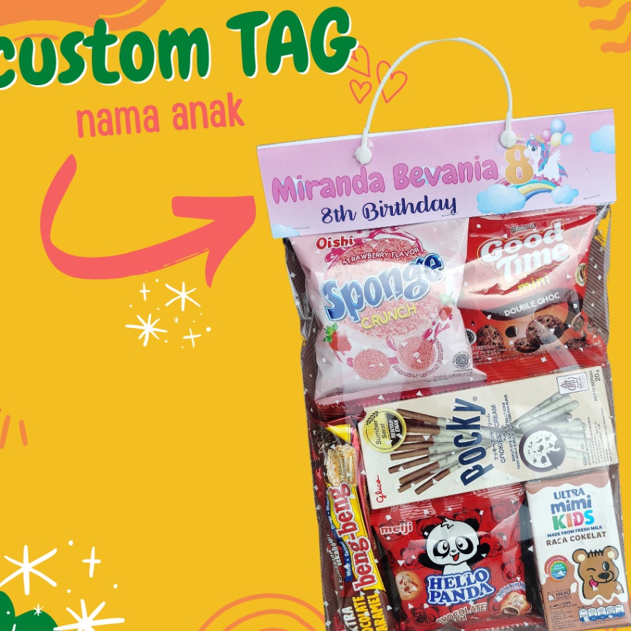 

Dijamin Ori bingkisan snack ulang tahun anak custom