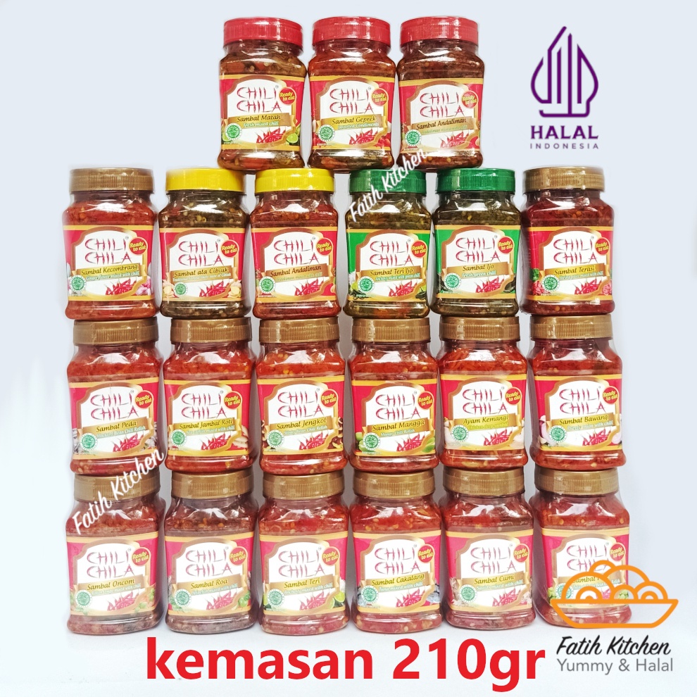 

1212 SALE Chili Chila Sambal 21 gr banyak rasa banyak varian sambal cumi geprek roa matah kecombrang dll