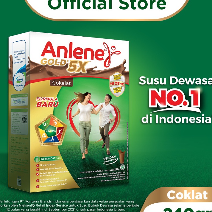 

Free Ongkir Anlene Gold 5X Susu Bubuk Dewasa Cokelat 24g Nutrisi Tinggi Kalsium Untuk Tulang Sendi dan Otot