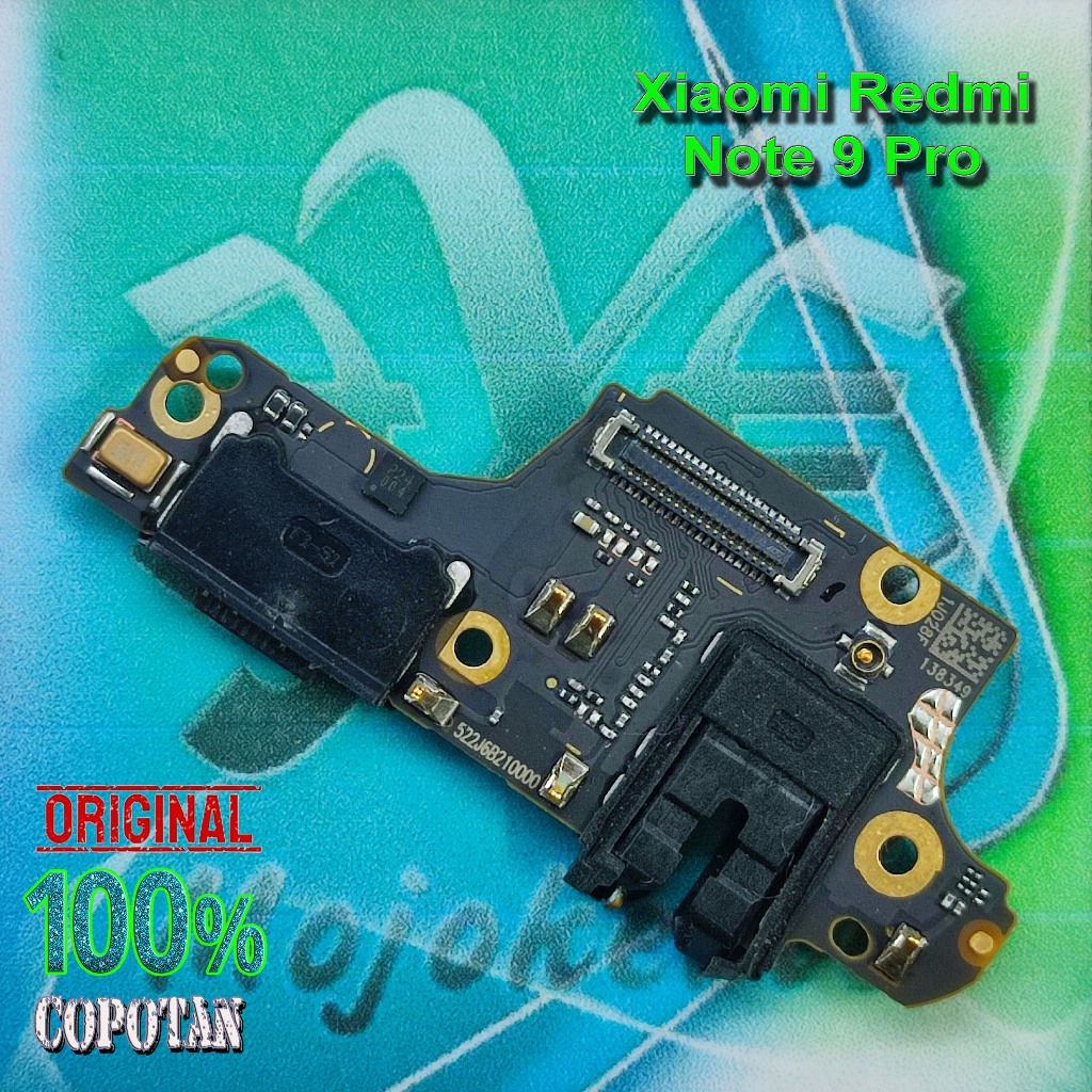 Xiaomi Redmi Note 9 Pro Papan konektor cas / PCB UI board charger mesin bawah copotan | eXe Comp